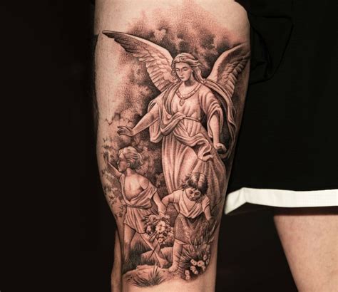 tattoo with angels|guardian angel tattoo for women.